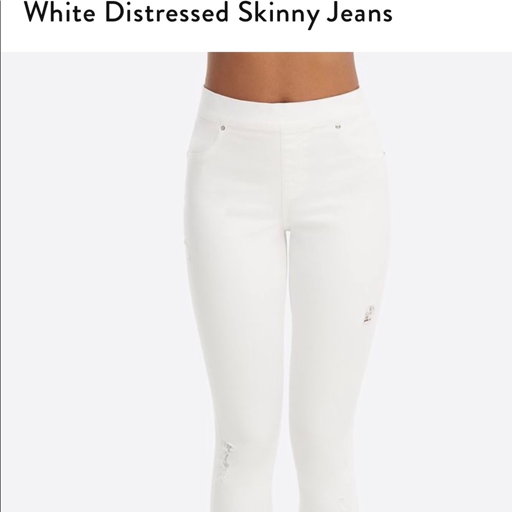 Spanx distressed skinny jeans
